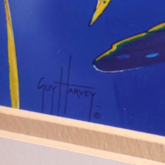 Guy Harvey's Wild Mahi Rustic Framed Signed Print w Glare Resistant Glass/ 2000. - Picture 7 of 13